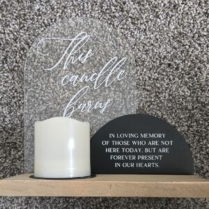 Memorial LED Candle Tribute in White and Black